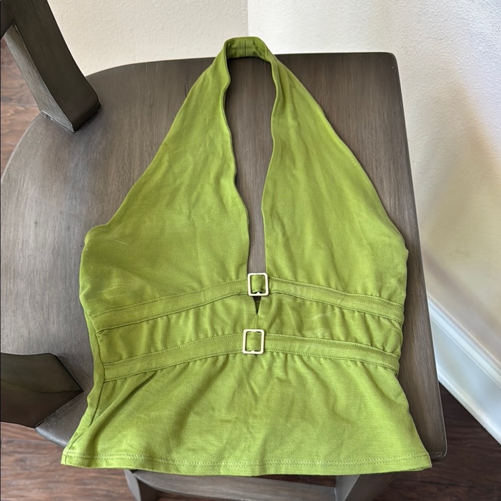 Reformation Avocado Braden Knit Halter Top